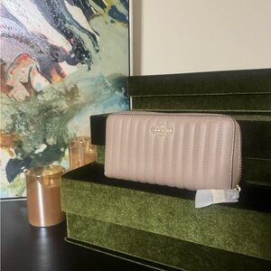 Coach Taupe Quilted Wallet / NWT